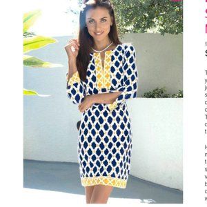 NWT Barbara Gerwit Engineered Knit Dress Slit Neck Style 580B15 NG